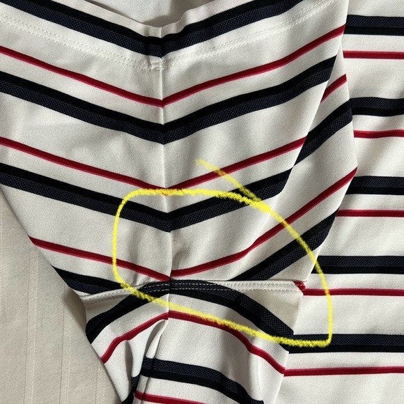 Nike Golf Dri-Fit White Red Black Striped Polo Short Sleeve Shirt XL Q1 - Picture 7 of 13